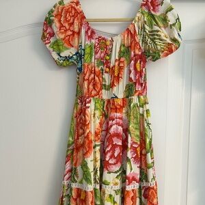 FARM RIO Floral Puff Sleeve Dress size small